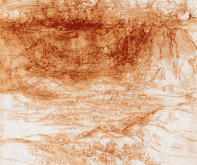 Vue dun orage ( dtail ) - v. 1500