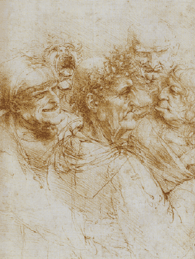 Cinq ttes de grotesques - v. 1490