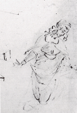 Artiste florentin, tude pour "une vierge en adoration" (dtail)
